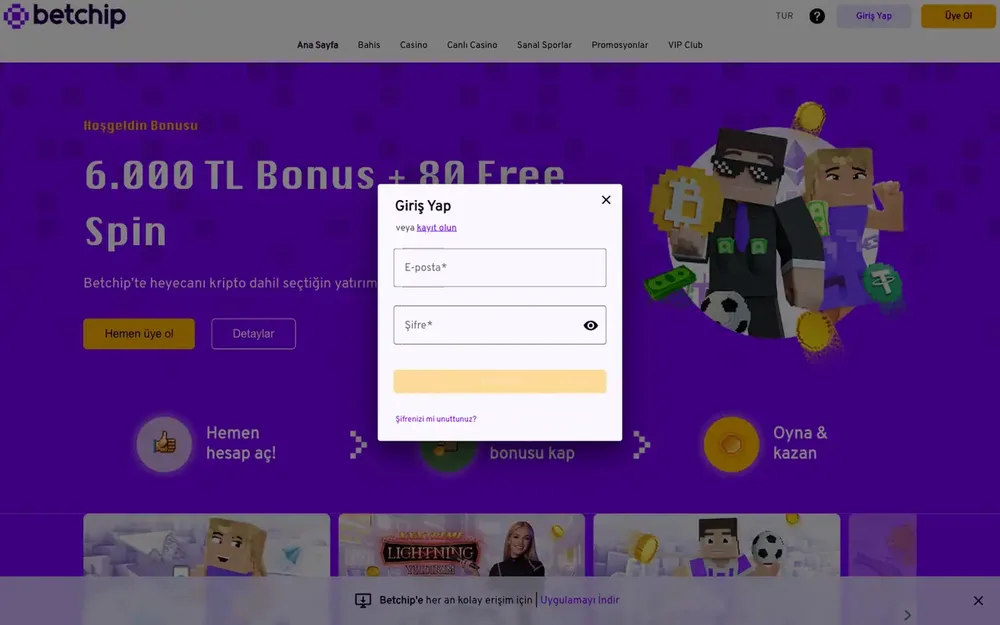 betchip giriş