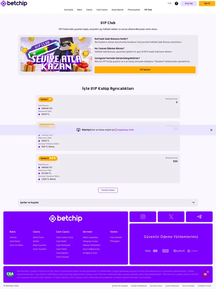 betchip hoş geldin bonusu